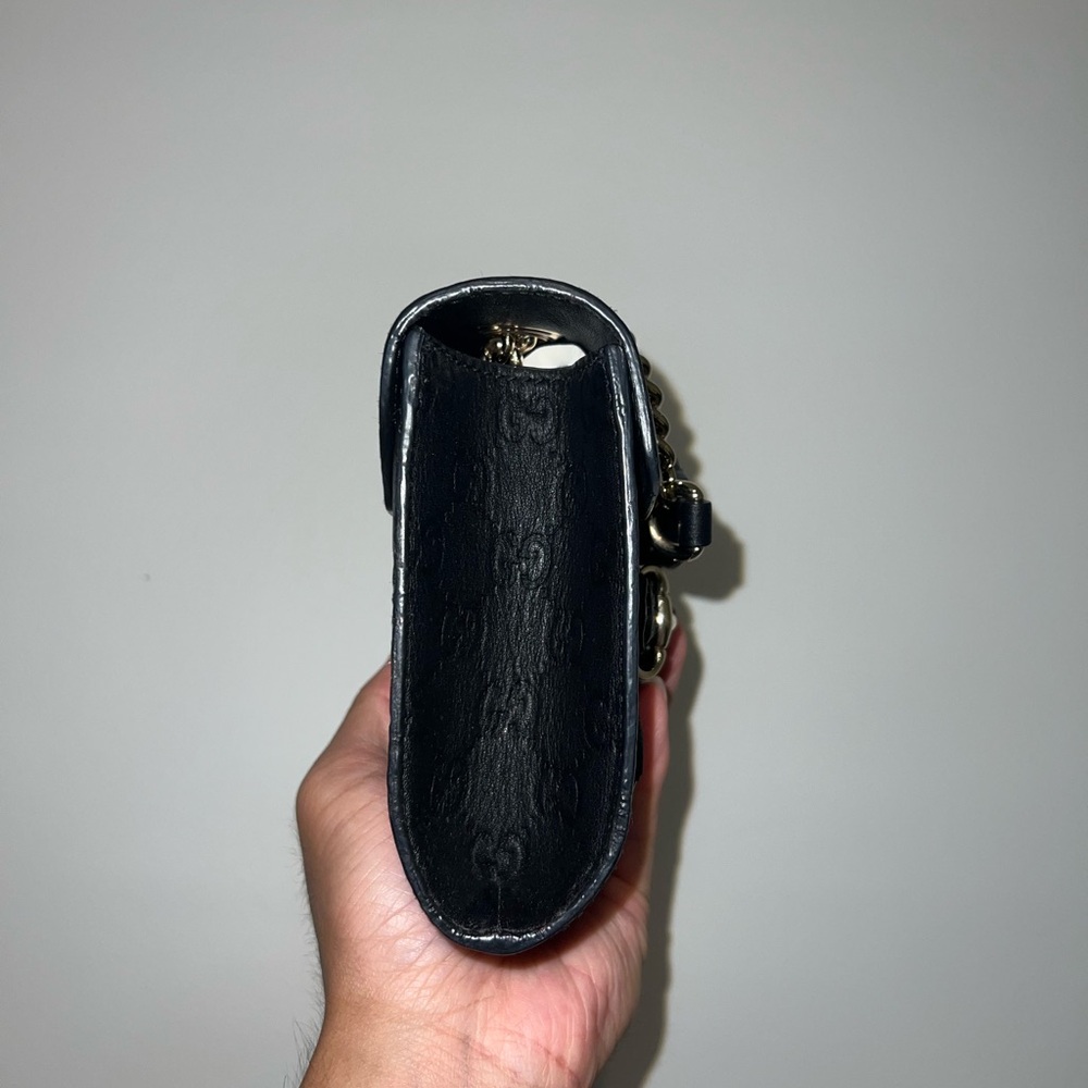 Authentic Gucci Black Leather Mini Crossbody - Picture 5 of 9
